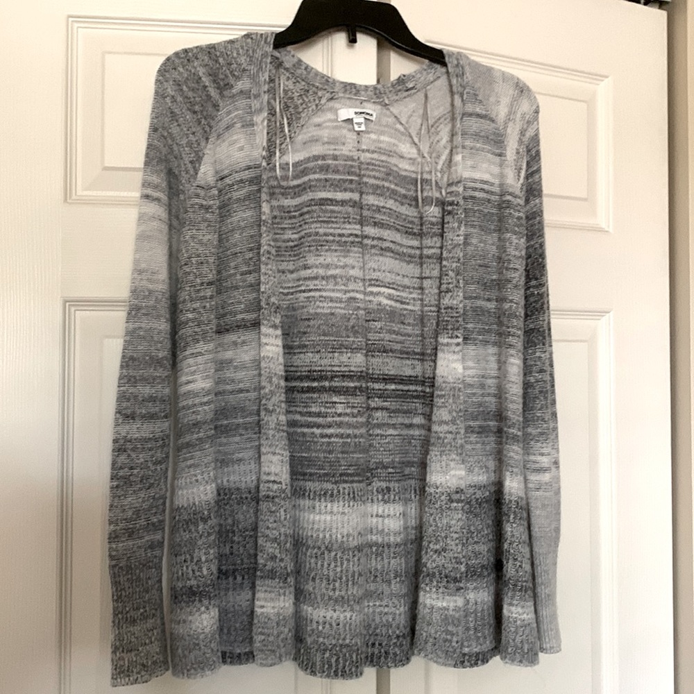 Gradient Gray & White Cardigan